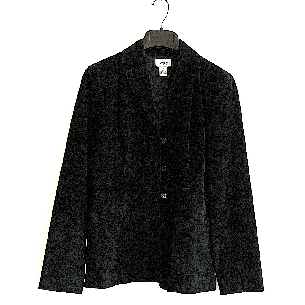 ANN TAYLOR LOFT - Black Suede Leather Blazer!